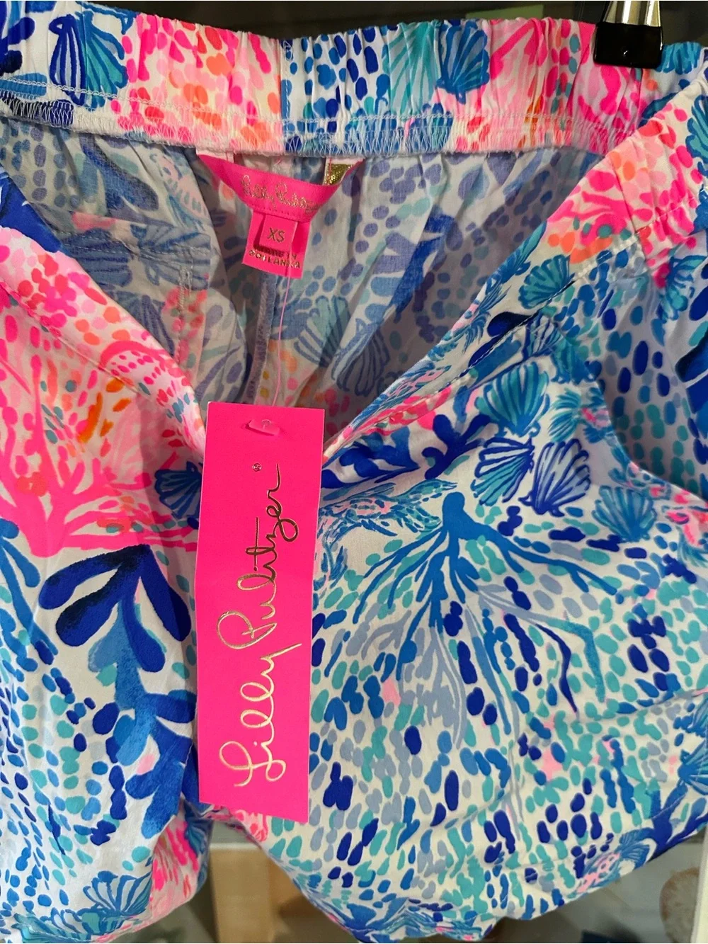 Lilly Pulitzer Pink & Blue Printed Scallop Hem Skort - Picture 4 of 4